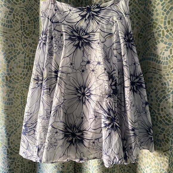 Anne Klein Floral Cotton Skirt 14 - Picture 6 of 6